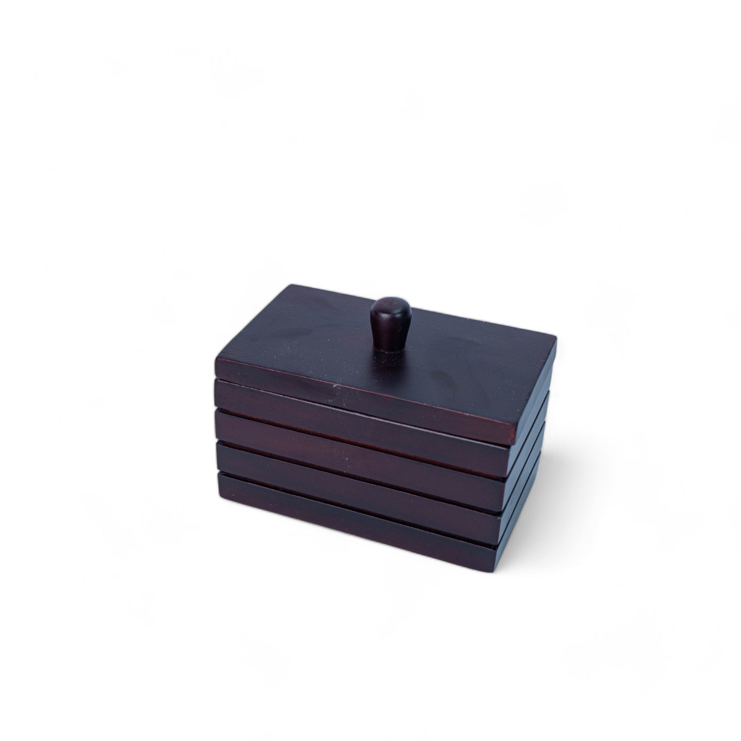145 Tempat Gula Kayu Hitam Polos + Tutup 12x7 150 9