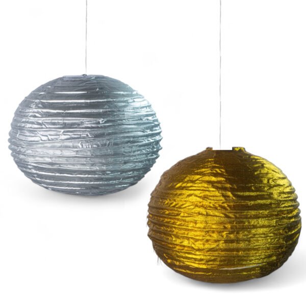 170 Lampion Kain 50cm Warna - Emas, Silver 300 5