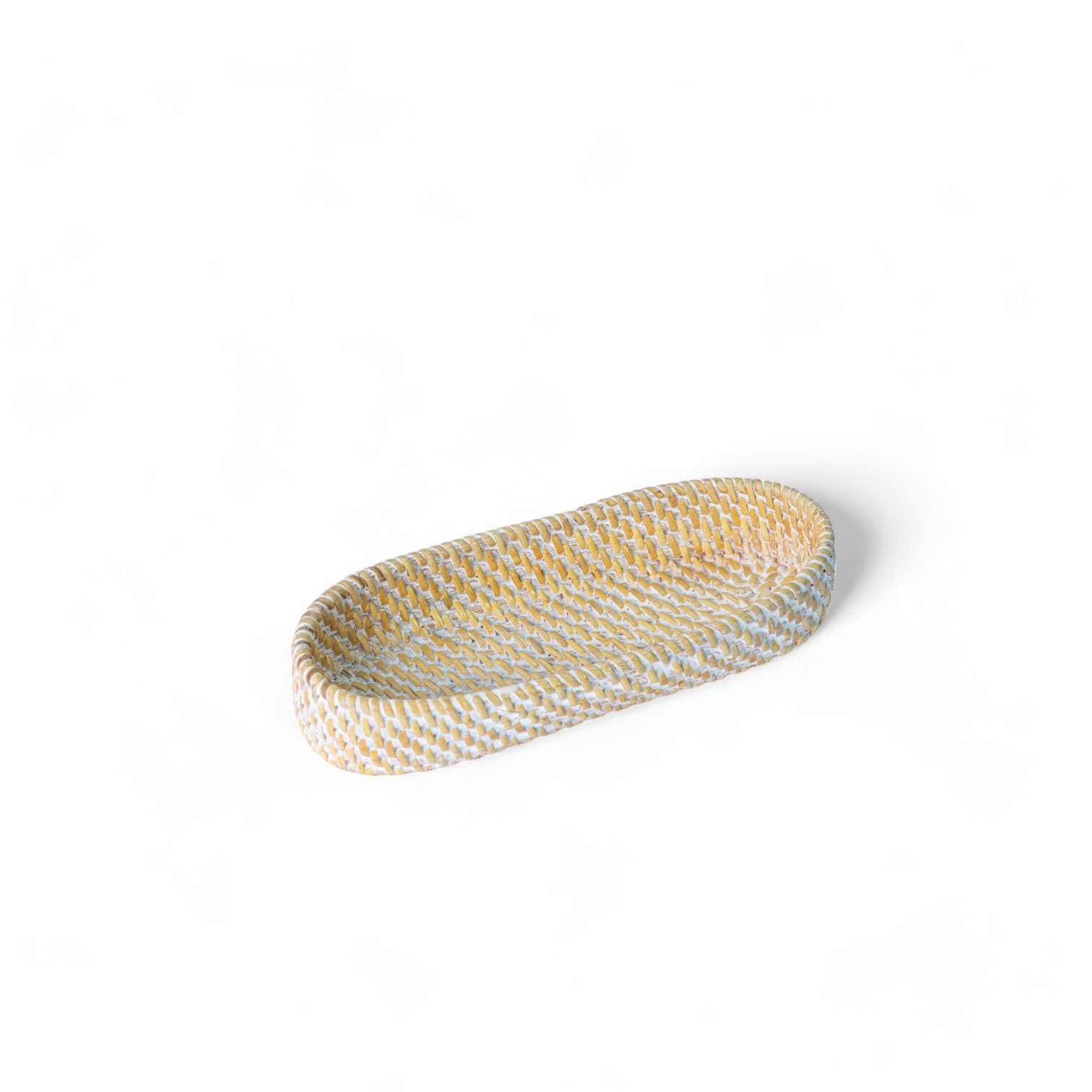 211 Tempat Sendok Rotan Oval White Wash 20x9x4 150 5