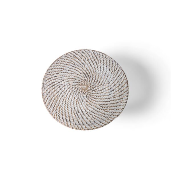 244 Plesmet Rotan Bulat White Wash 35cm 180 6