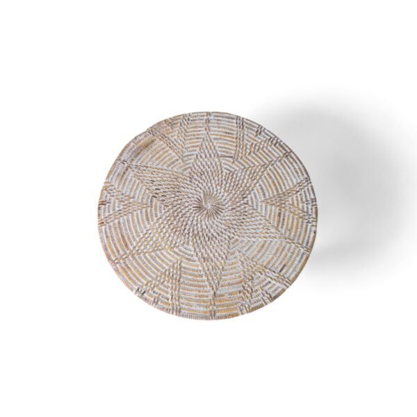 259 Plesmet Rotan Laba-Laba White Wash Bulat 35cm 210 9
