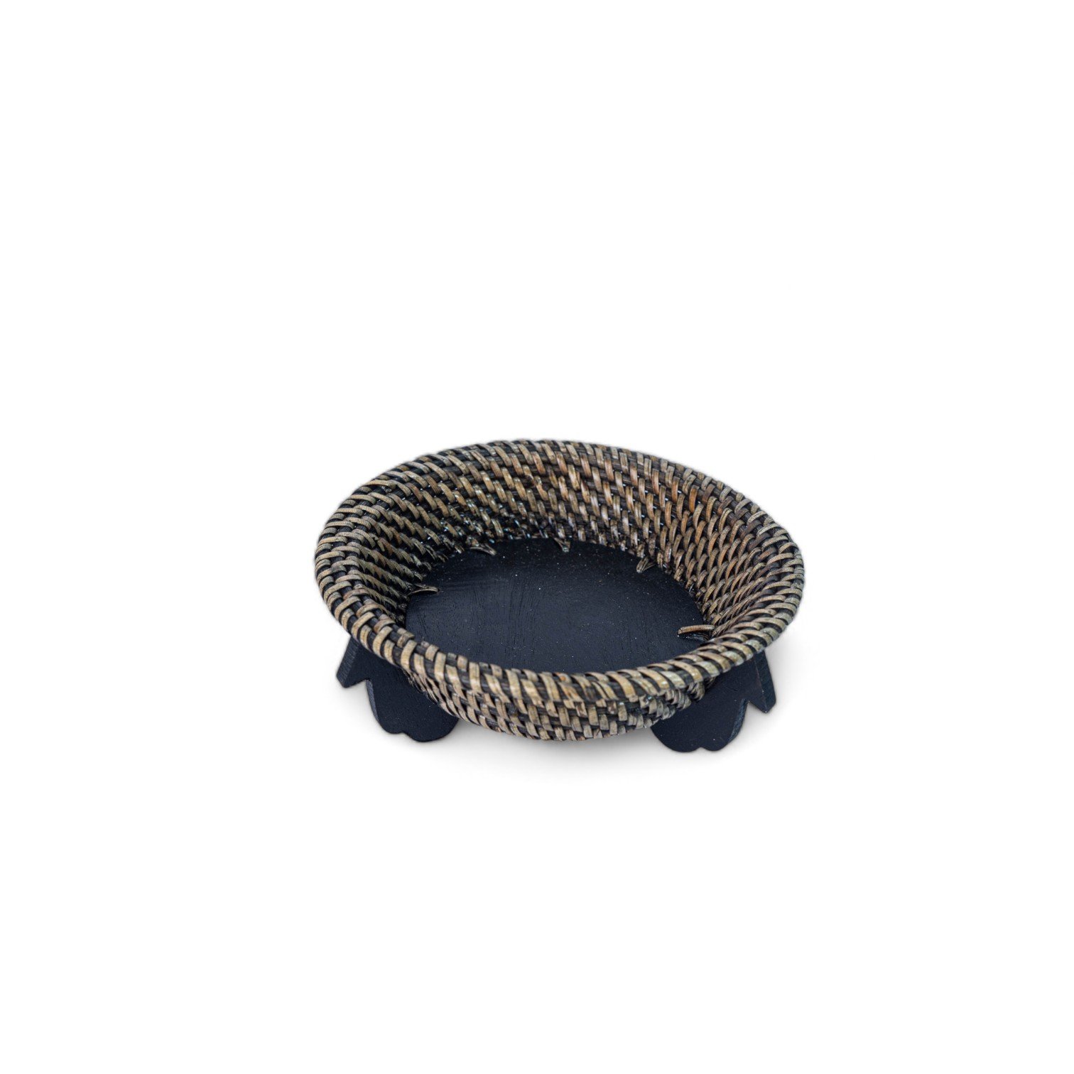 46 Tempat Kacang Rotan + Kaki Hitam 15cm 180 10