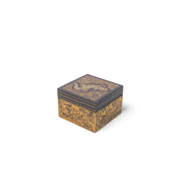 48 Box Kayu Antik Kotak Motif Emas 12x12x8 75 4