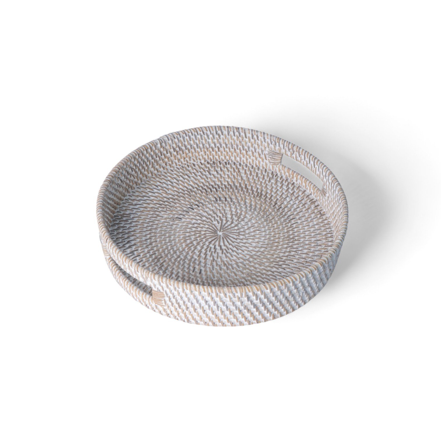 536 Kapar Rotan Handle White Wash 35cm 300 5