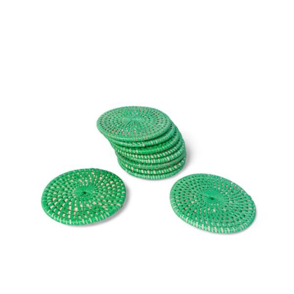 7 Koster Rotan Sintetis Bulat Hijau isi 10 10cm 210 2