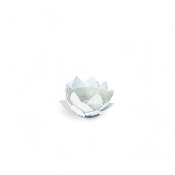 71 Tempat Lilin Kerang Pelunaan Putih Teratai + Lilin 10x7cm 105 1