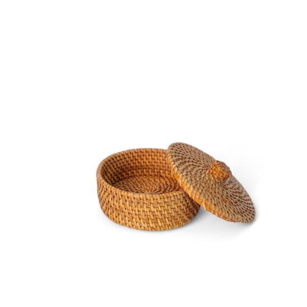 81 Tempat Permen Rotan Tutup Coklat 12x5 150 2